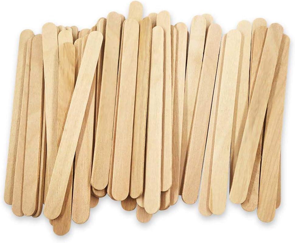 200Pcs Popsicle Sticks Craft Sticks 4.5 inch Natural Wooden Food