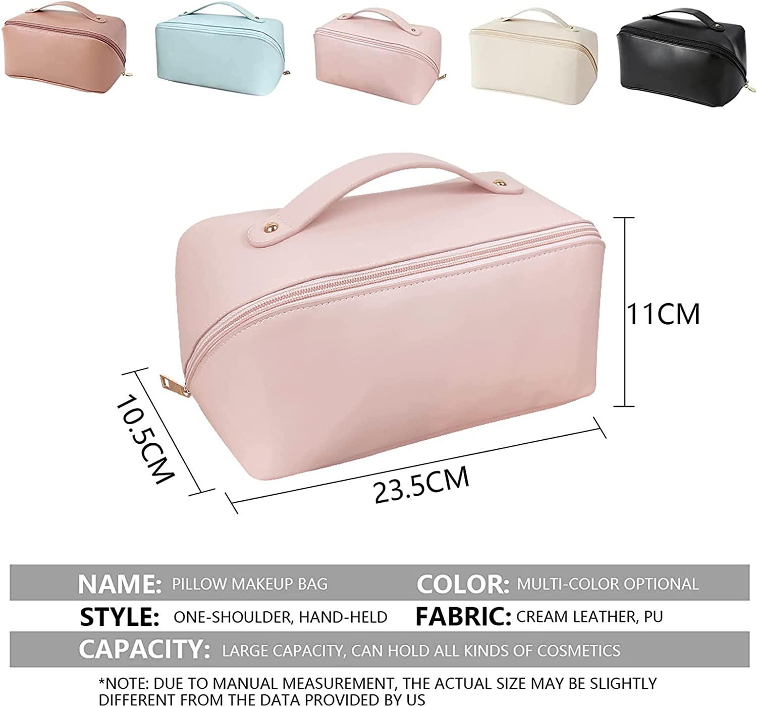 PU Leather Makeup Bag, Cosmetic Travel Bag Case Large Makeup Bag