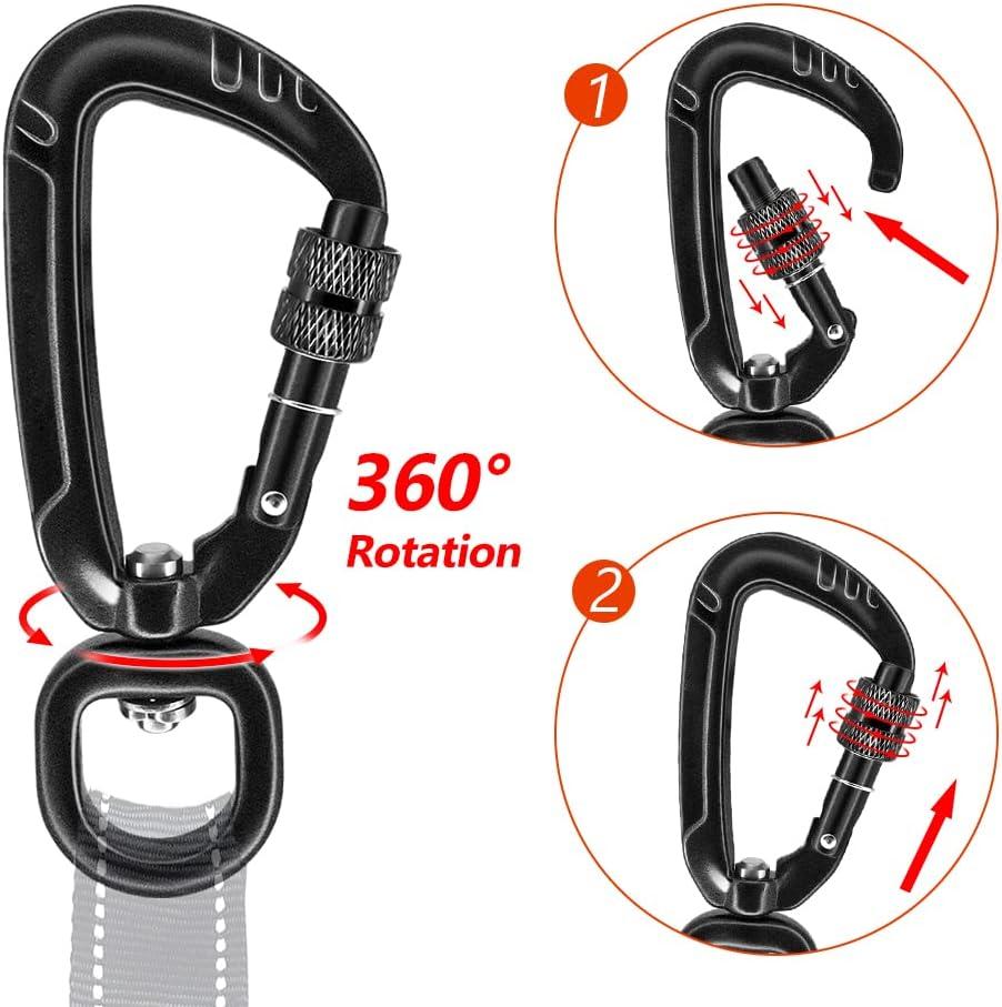 Ideal Locking Carabiner Clips / Small Carabiners for Dog Leash and