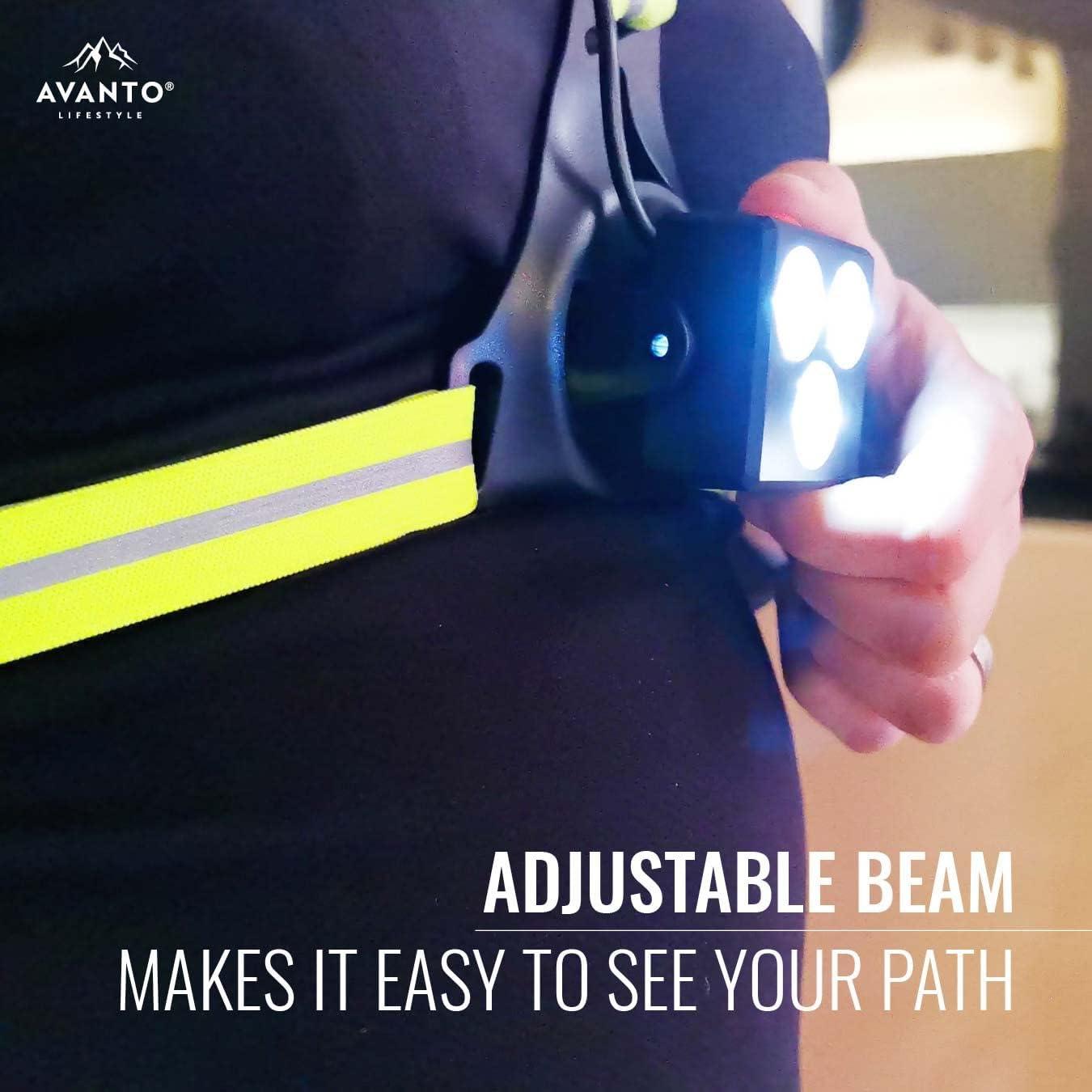 AVANTO PRO Chest Light, Original, USB-C Rechargeable, Running Lights for  Runners, 500lm Adjustable Beam, 3-5h Use Time, Running Headlamp  Flashlights