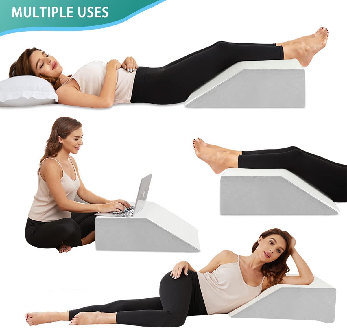 Leg Elevation Pillow with Cooling Gel Memory Foam Top, Post Surgery Leg  Rest Pillow High Density Foam Bed Wedge Pillow for Leg & Back Support and  Pregnancy - Relieves Knee, Hip and