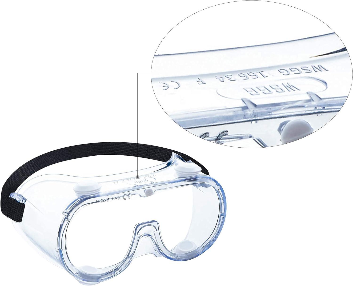 WSGG Medical Safety Goggles Fit Over Glasses for Men and Women FDA