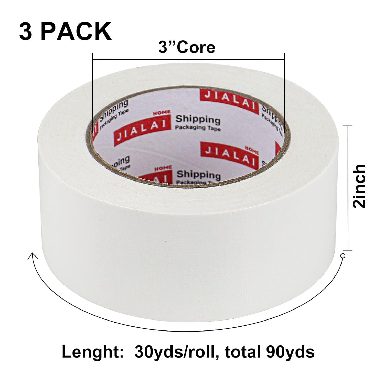 JIALAI HOME 3 Pack Heavy Duty White Duct Tape 2 Inches x 30 Yards