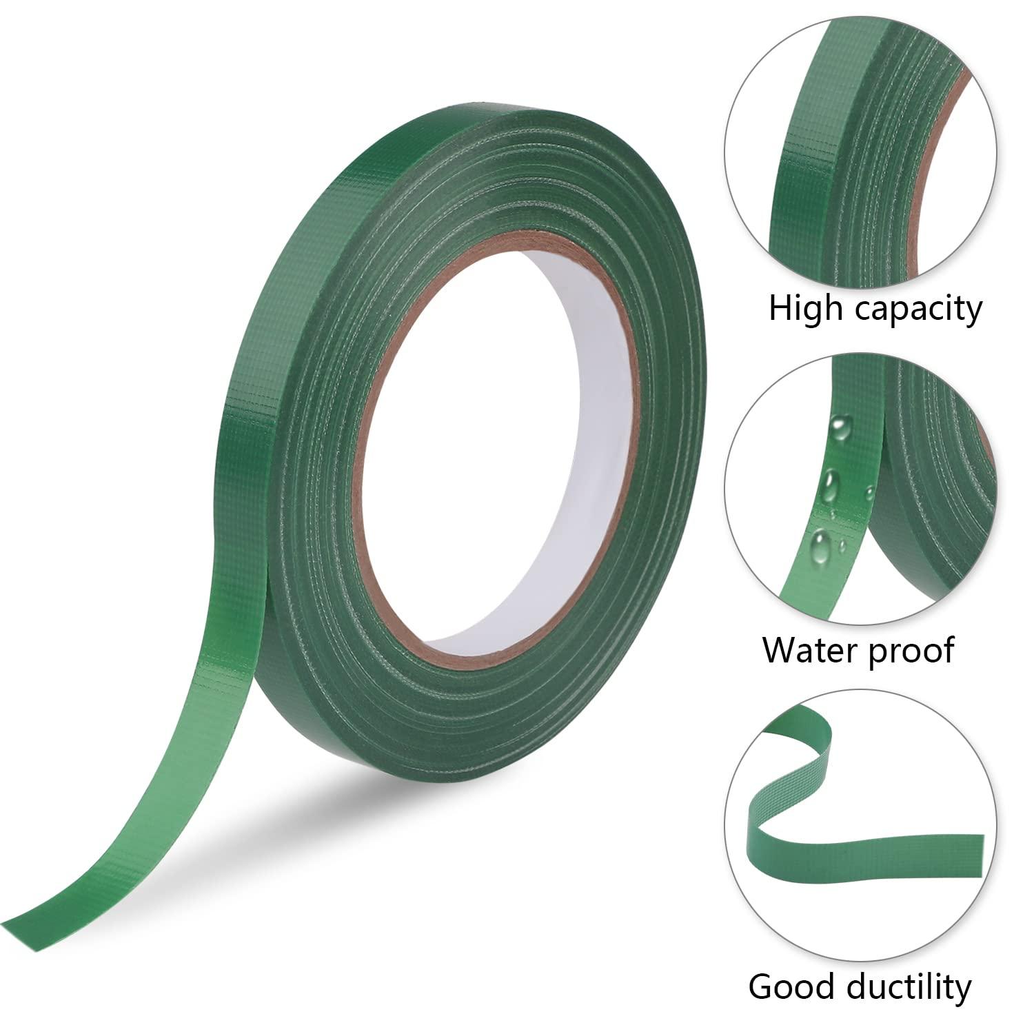 Floral Tape Green, Flower Wrap Adhesive Waterproof Tape for Bouquets 0.25  (60 Yd/180 Ft) - 1 Roll