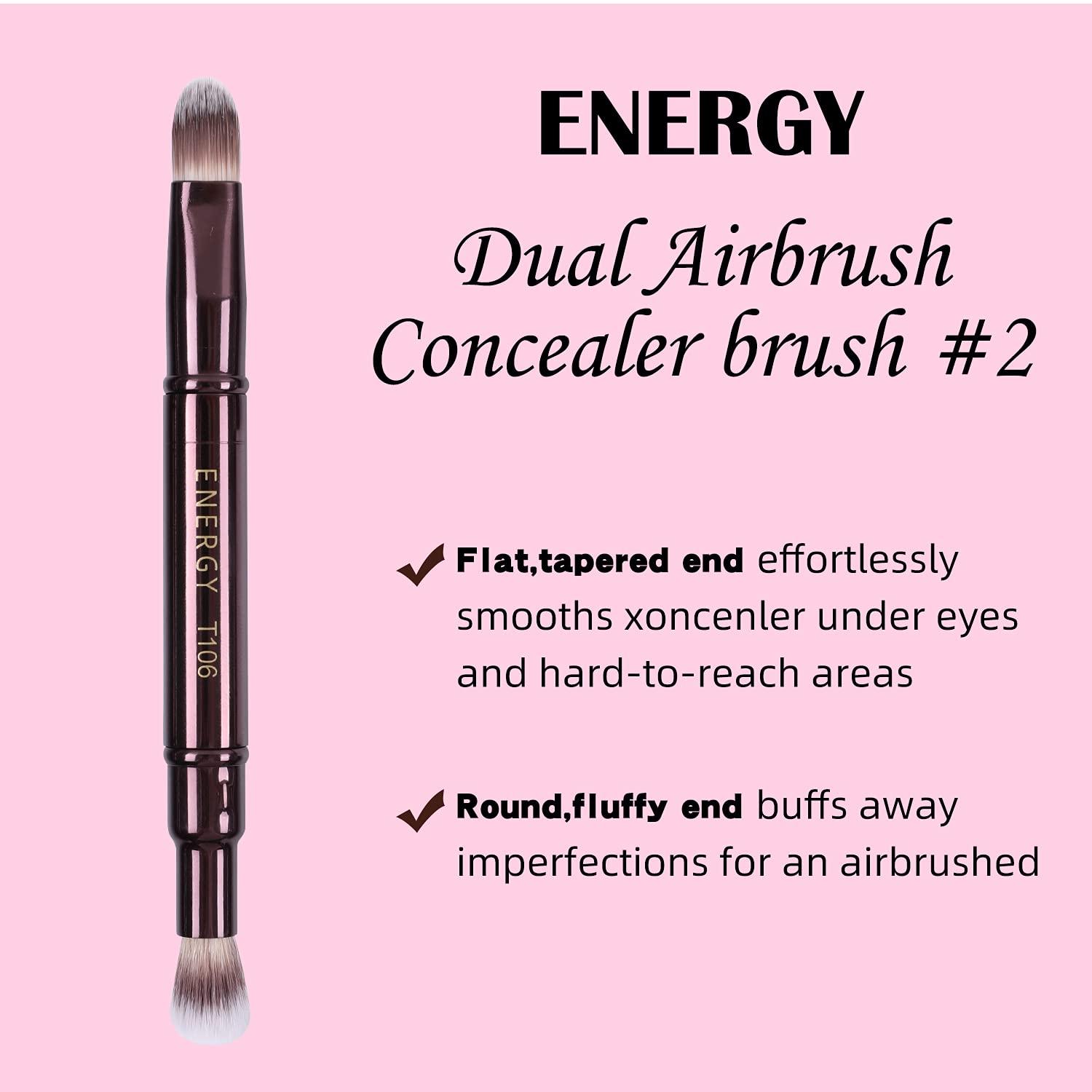 Concealer Brush, Under Eye Mini Angled Flat Top Kabuki Nose Contour Brush - for Concealing Blending Setting Buffing with Powder Liquid Cream, Size: #