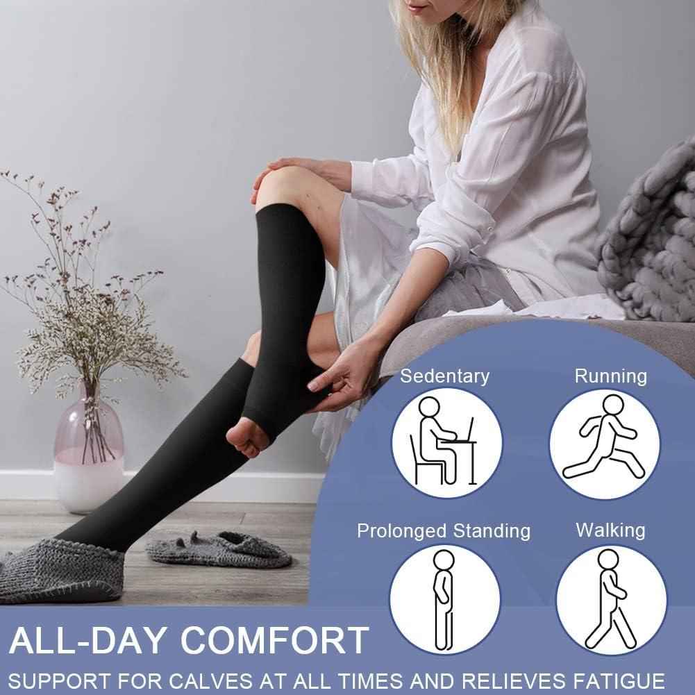 Regular Graduated Calf Compression Sleeves for Women Men Firm Support  Footless Compression Socks for Varicose Veins Shin Splints Edema Recovery