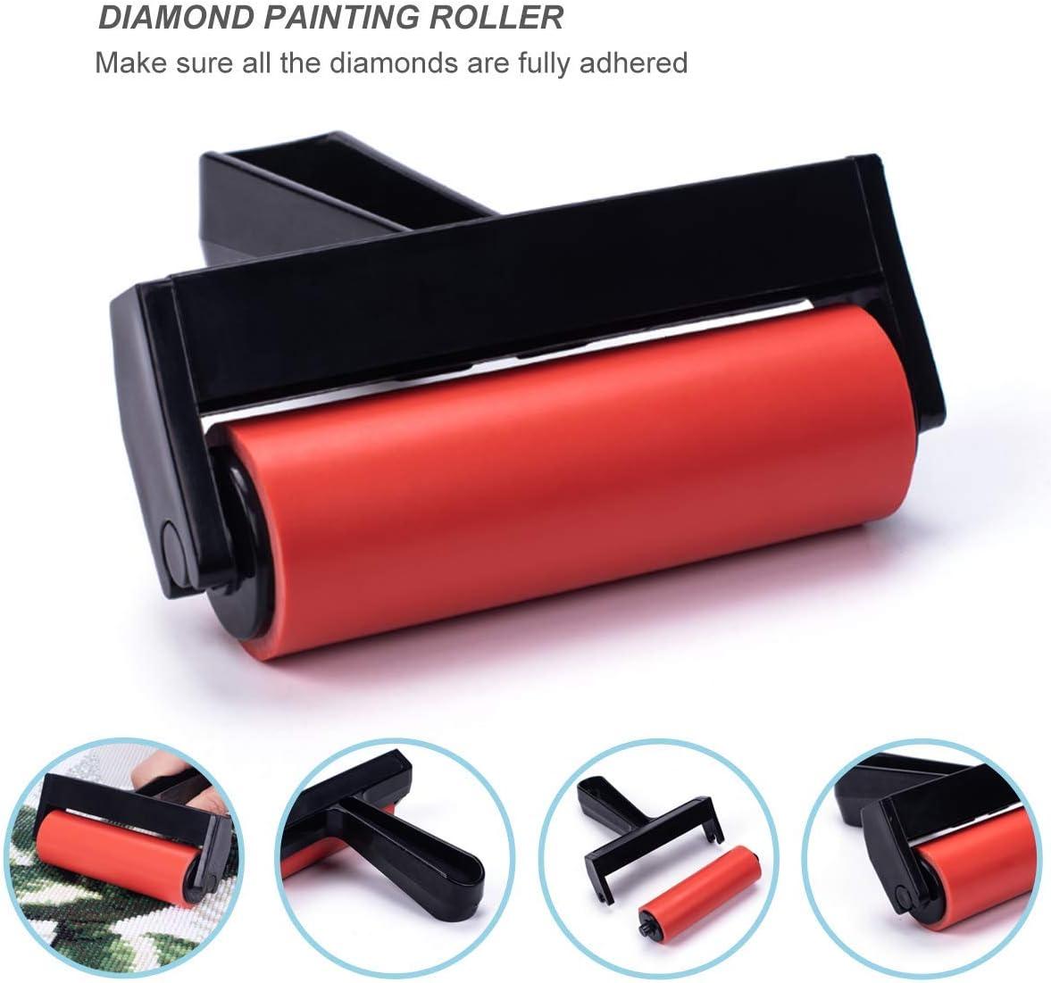 3 Pcs Red Roller Craft Rollers Diamond Art Tools Rubber