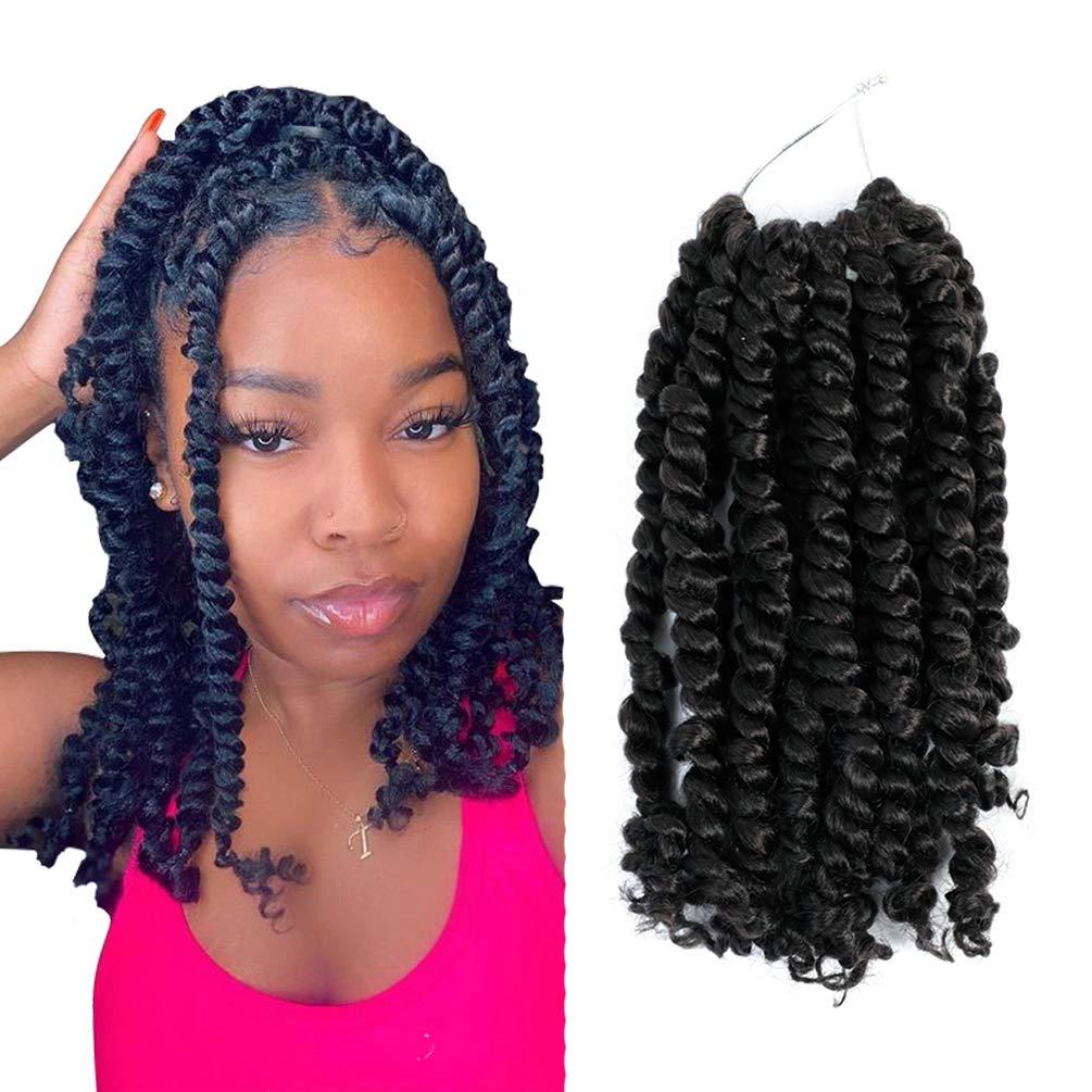 10inch Pre-twisted Passion Twist Hair 7 Pack Pre-looped Short Passion ...