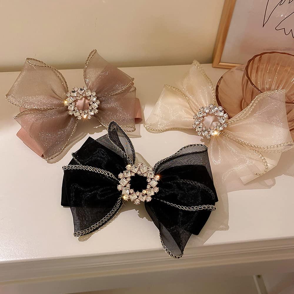 White Bow Hair Claw Clip Hair Bows Claw Clips for Women Girls Bowknot Hair  Claw Clip with Bows Hair Barrettes Accessories for Women Large Bowknot Hair