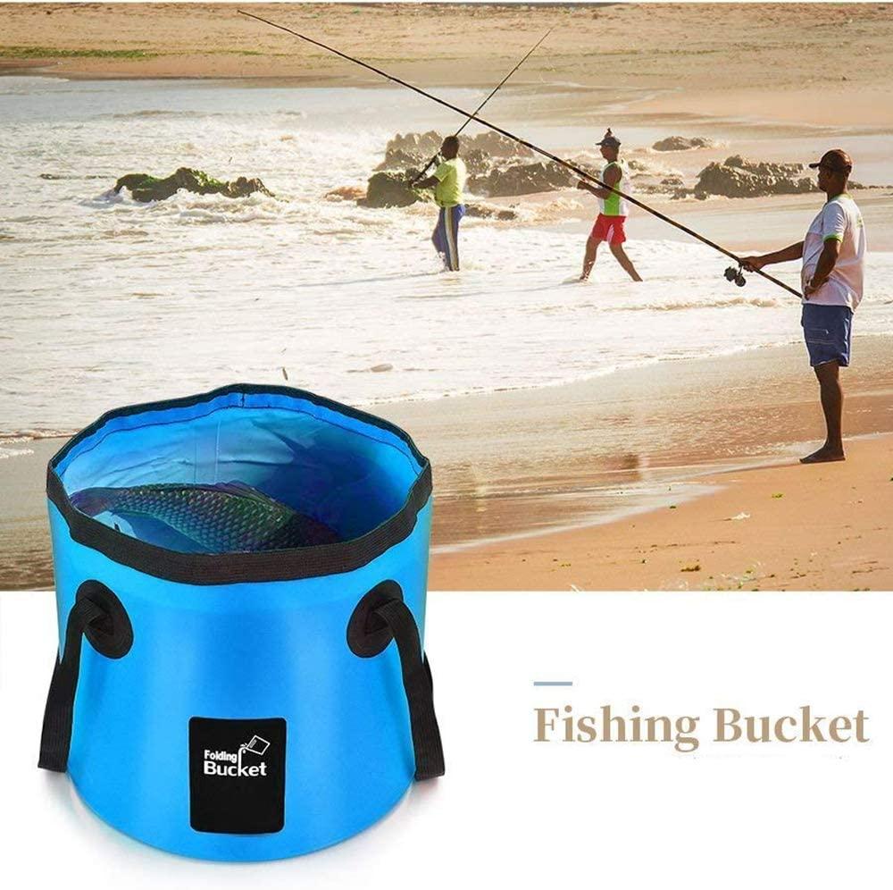 Collapsible Bucket Camping Water Storage Container 20 L (5 Gallon) Portable  Folding Foot Bath Tub Wash Basin for Traveling Hiking Fishing Boating