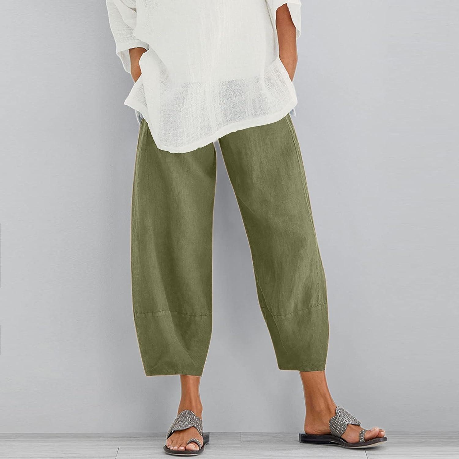Amazon.com: COOFANDY Mens Linen Pants Loose Fit Elastic Waist Drawstring  Casual Summer Beach Harem Capri Pants Coffee : Clothing, Shoes & Jewelry