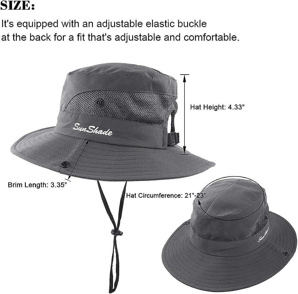 Sun hat Womens,Women Hats with Brim Ponytail Hole UV Protection Boonie Hat  for O