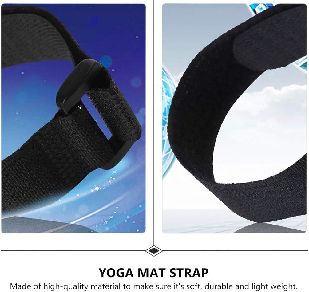 SEWACC 12pcs Yoga Mat Strap Slap Band Hook and Loop Ties Keeps Your Mat  Tightly Rolled and Secure 25*400mm Black