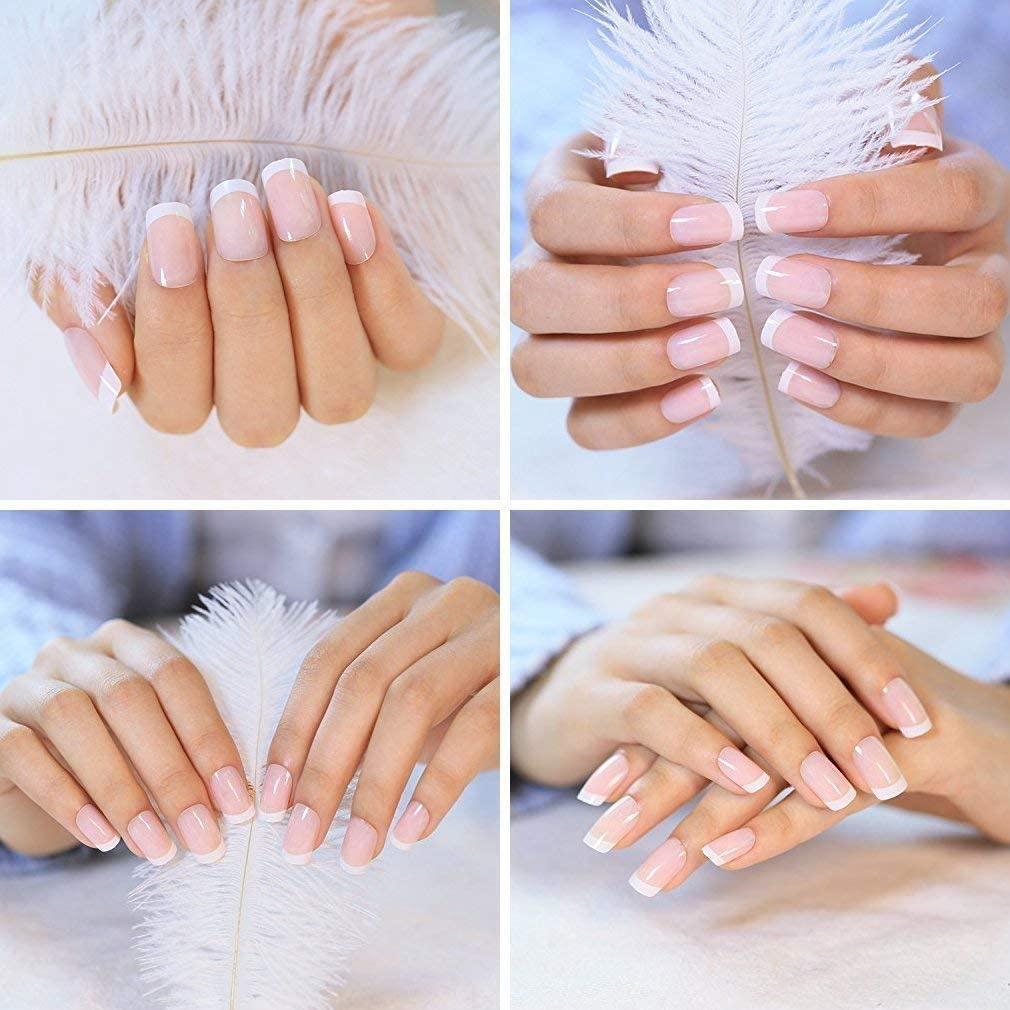Vishine Gel Polish French Manicure Kit Top Base Coat Color Nail Polish Gel  White Pink Pedicure