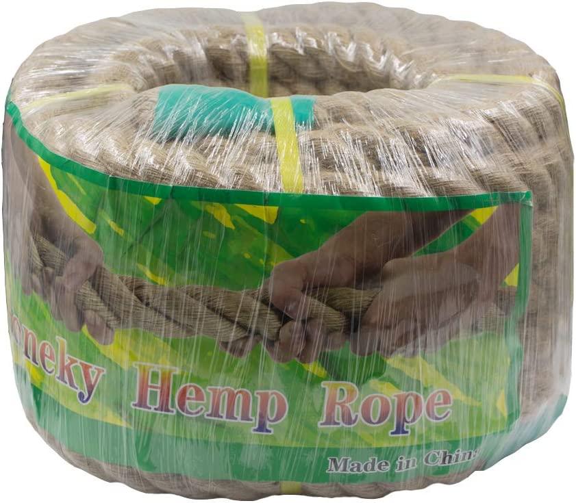 Aoneky Jute Rope - 1.18/1.5 Inch Twisted Hemp Rope for Crafts, Climbing,  Anchor, Hammock, Nautical, Cat Scratching Post, Tug of War, Decorate (2  inch x 48 Feet) 