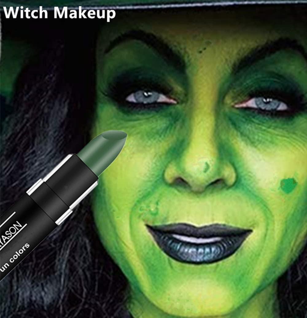 Go Ho Witch Makeup Jungle Face Paint Blend Stick,Hunting Body Paint Stick Green Professional Foundation SFX Makeup,Safe Face&Lip Smacking for Halloween&St Patricks Day(Green) green stick