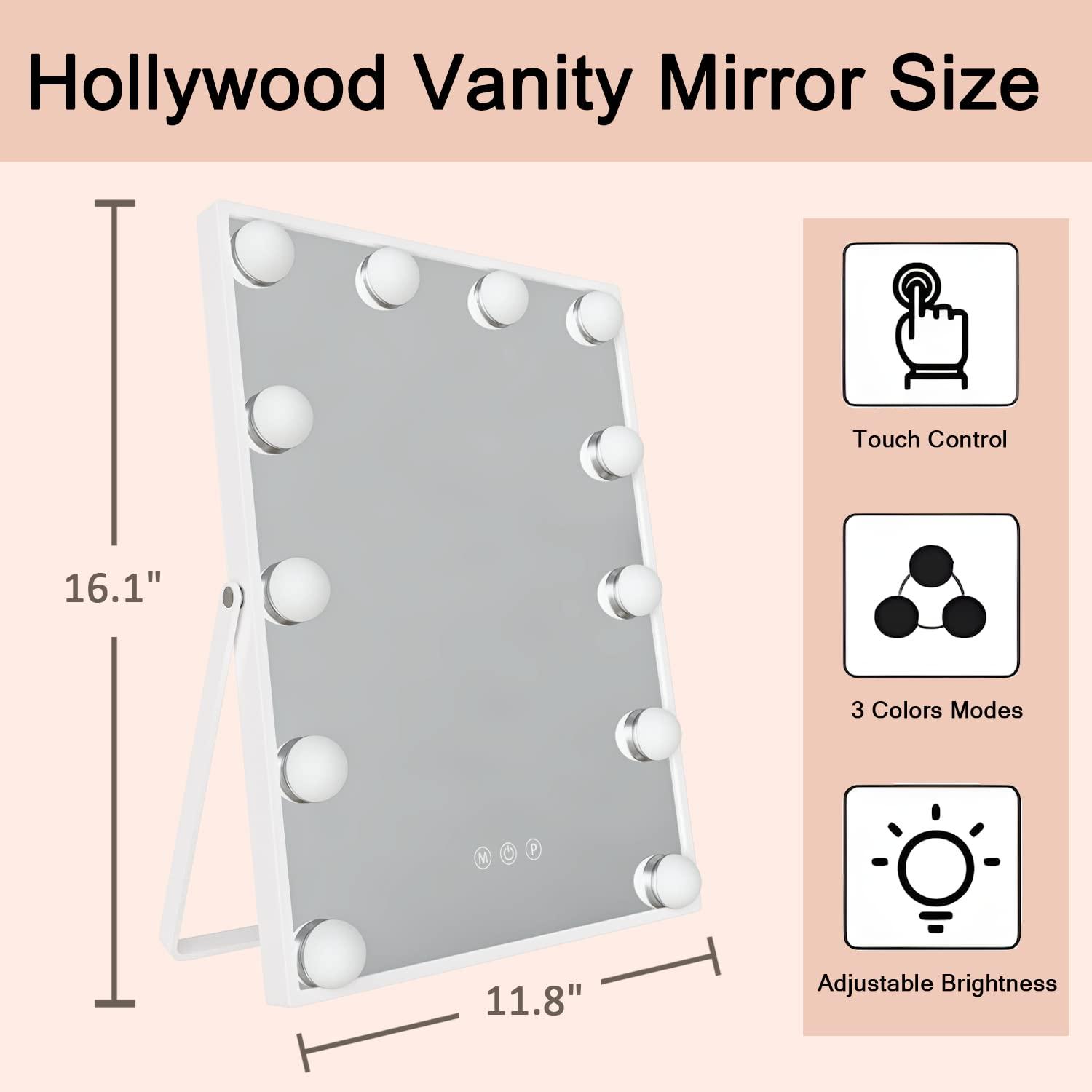 Manocorro 9 LED Bulbs Hollywood Vanity Mirror with Lights