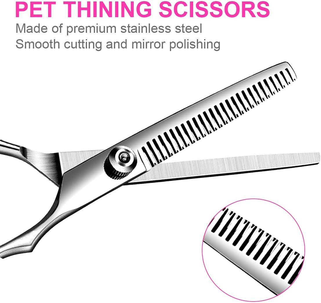 Professional Dog Grooming Scissors Set Straight & thinning