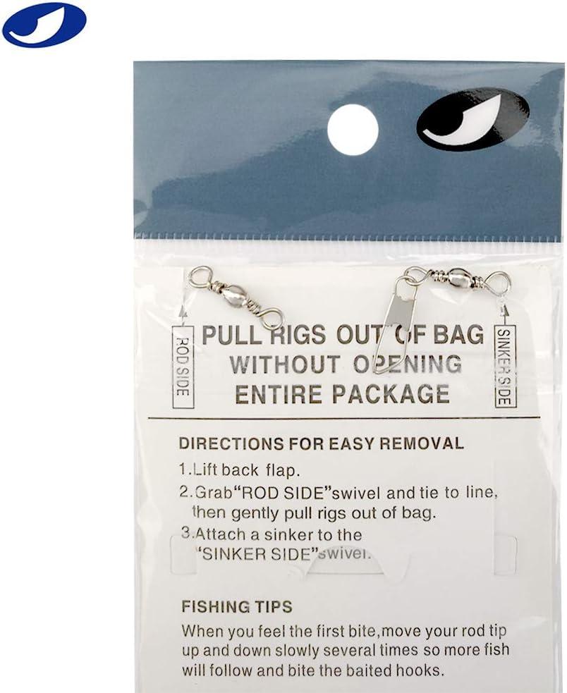 Fishing Rigs 5 Hooks Glow Fishing Beads String Hook for Freshwater Saltwater