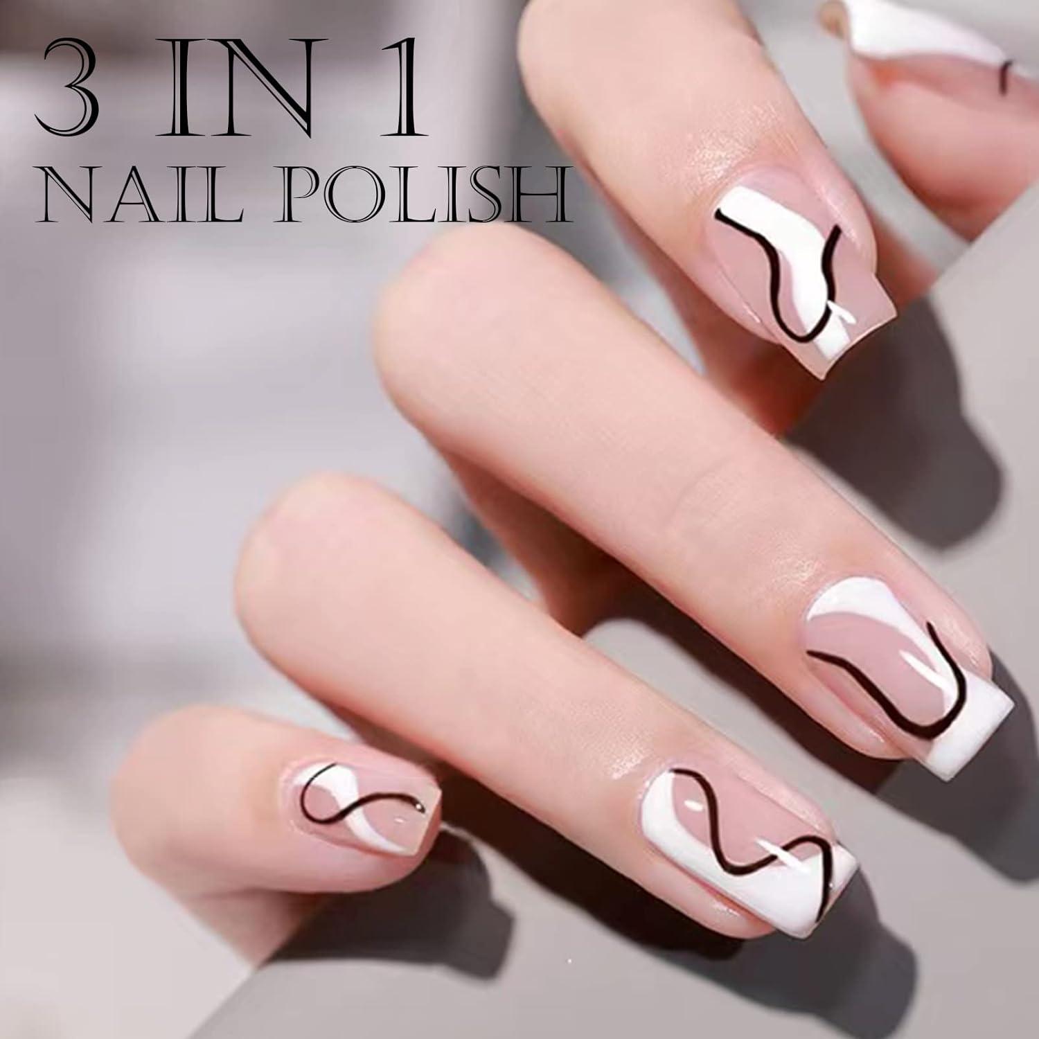 10ML French Nails White Nail Polish Gel Manicure Nails Art White Gel Nail  Poli ` 