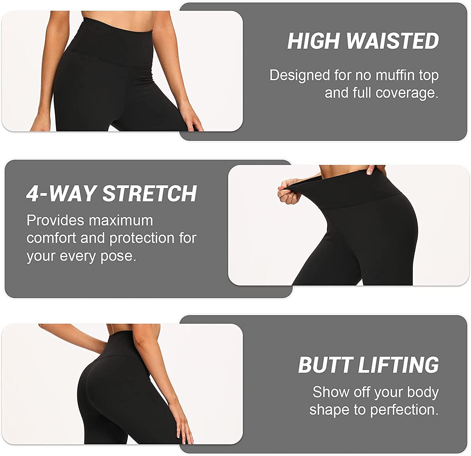 GAYHAY 3 Pack High Waisted Capri Leggings for Women - Soft Stretch Tummy  Control