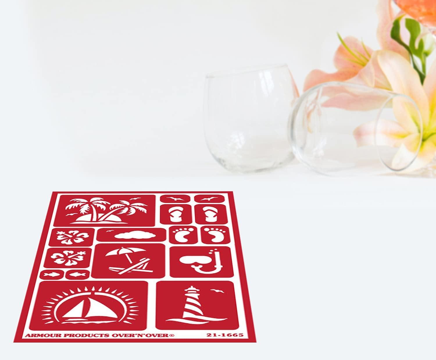 Best Deal for 2 Armour Etch Over N Over Reusable Glass Etching Stencils 