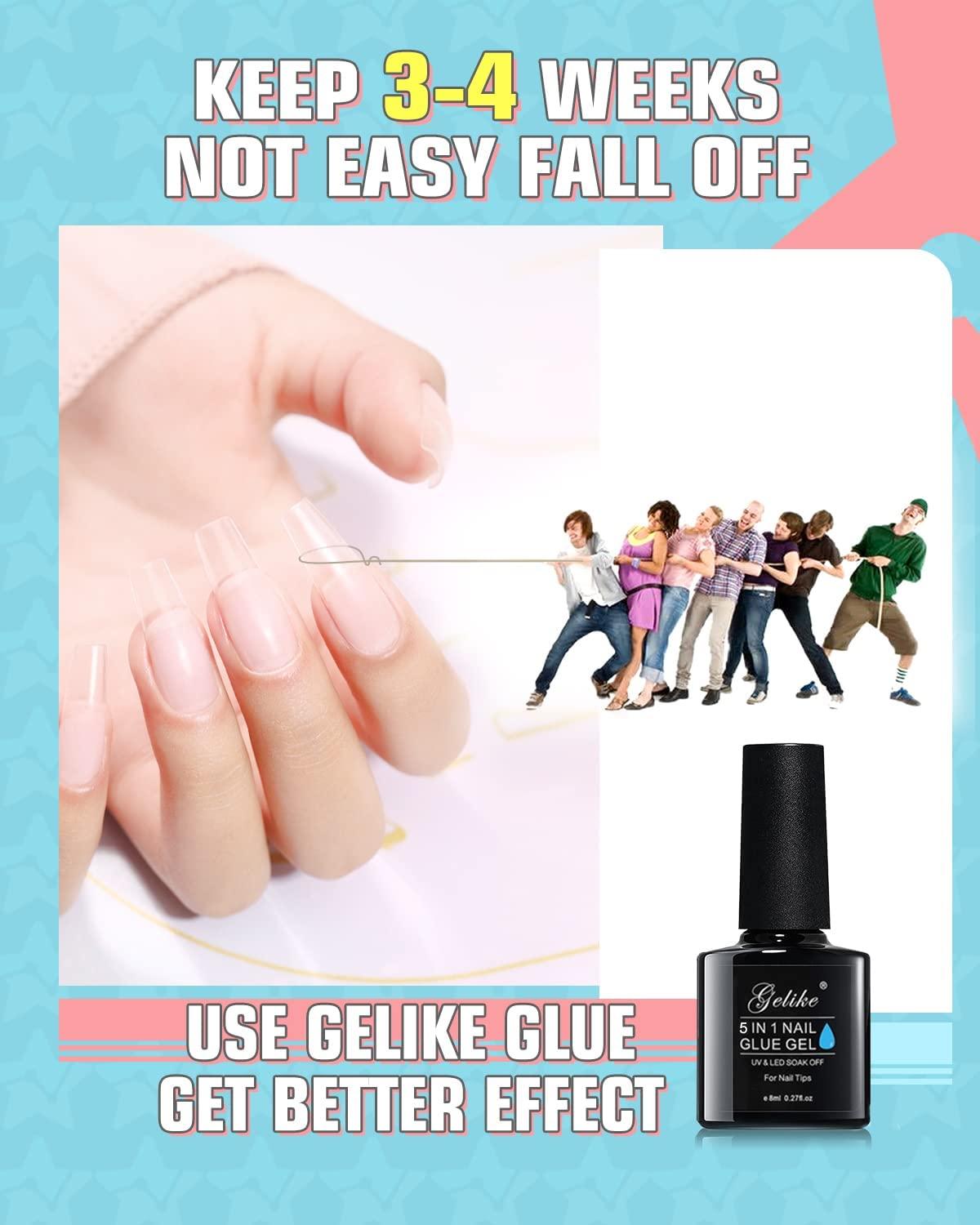 Gelike EC Gel x Nail Kit 6 In 1 Nail Glue Gel with Soft Gel Nail