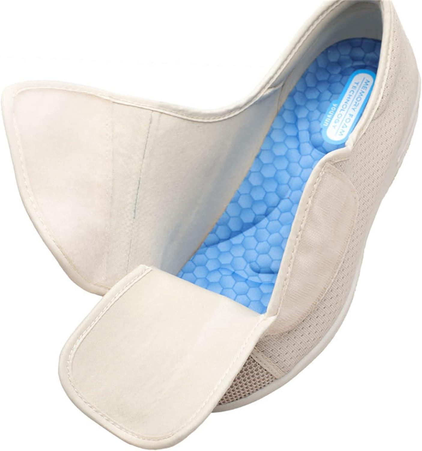 Slipper Men's Memory Foam Diabetic Slippers Adjustable Comfort Diabetic  Orthopaedic Slippers Extra Wide Walking Memory Foam Slippers Swollen Feet  Edema Comfy Sandal-Blue