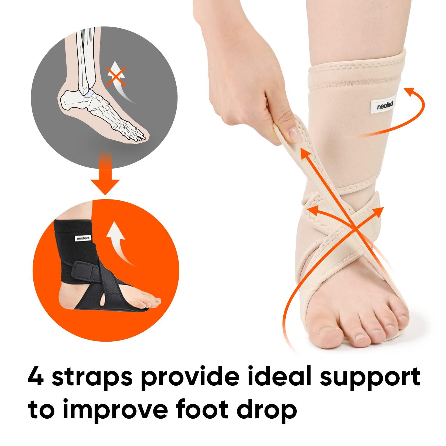 NEOFECT Drop Foot Brace Beige Right AFO Foot Drop Brace for