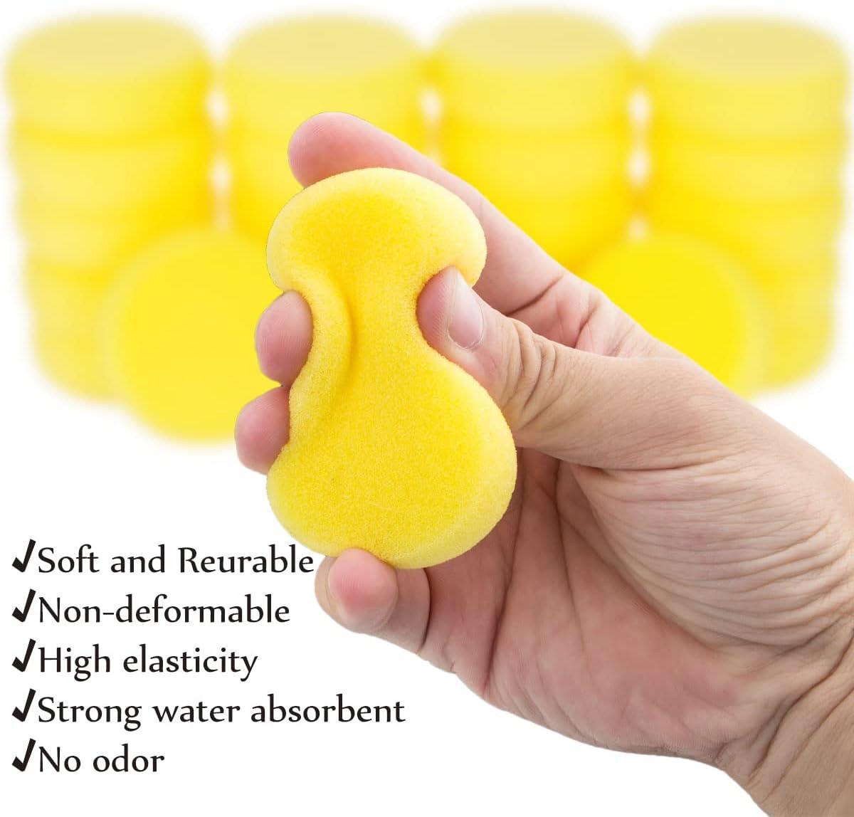 LANIAKEA 50 Pack Paint Sponge 2.9 Inch Synthetic Sponge 1 Inch Thickness  Watercolor Round Yellow Sponges for Art Crafts Pottery Ceramics Clay  Painting