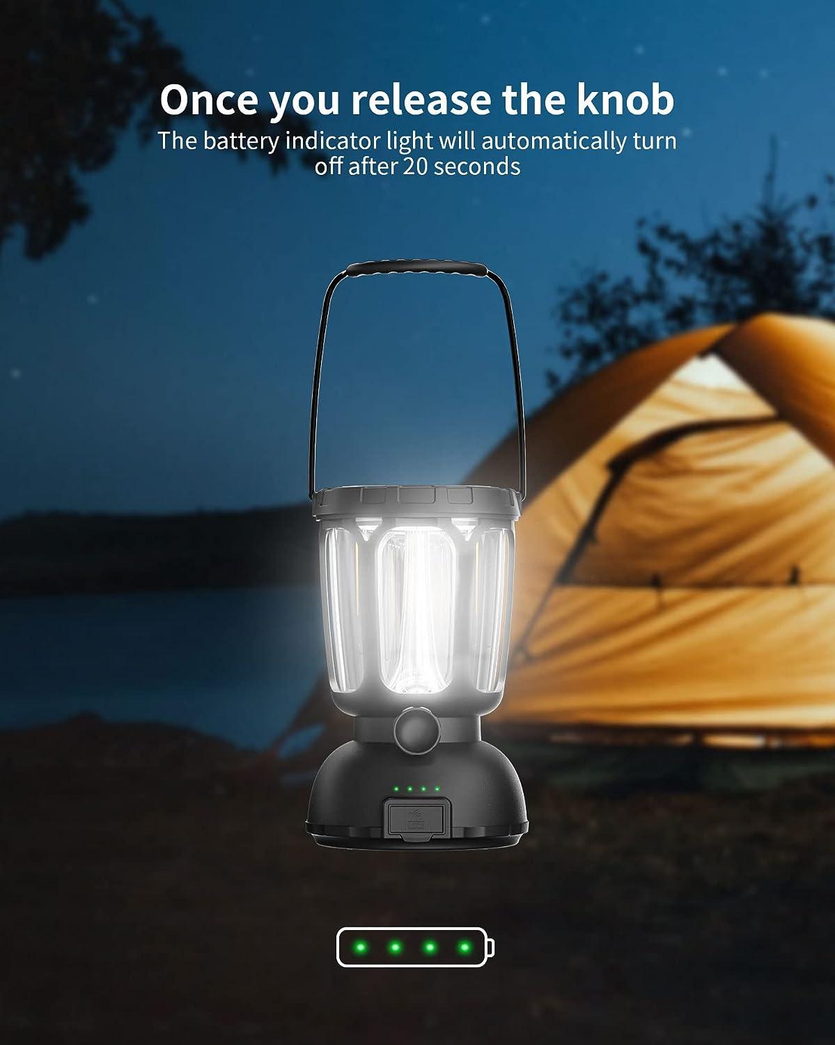 Solar Led Camping Lantern, Rechargeable 3 Light Mode Battery