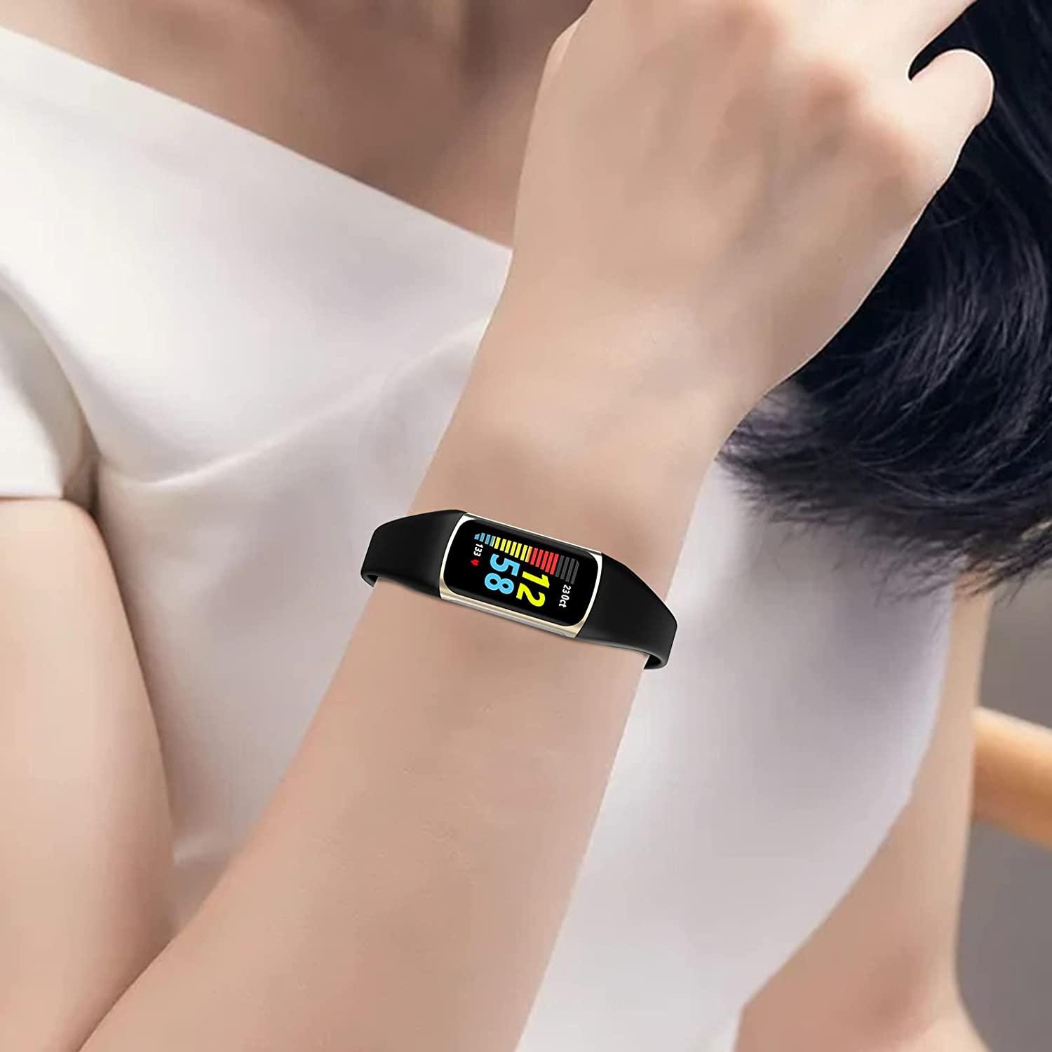 Venta Internacional - Banda De Reloj De Silicona Líquida Qimela Compatible  Con Fitbit Charge 5 Bandas Para Mujeres Para Hombres