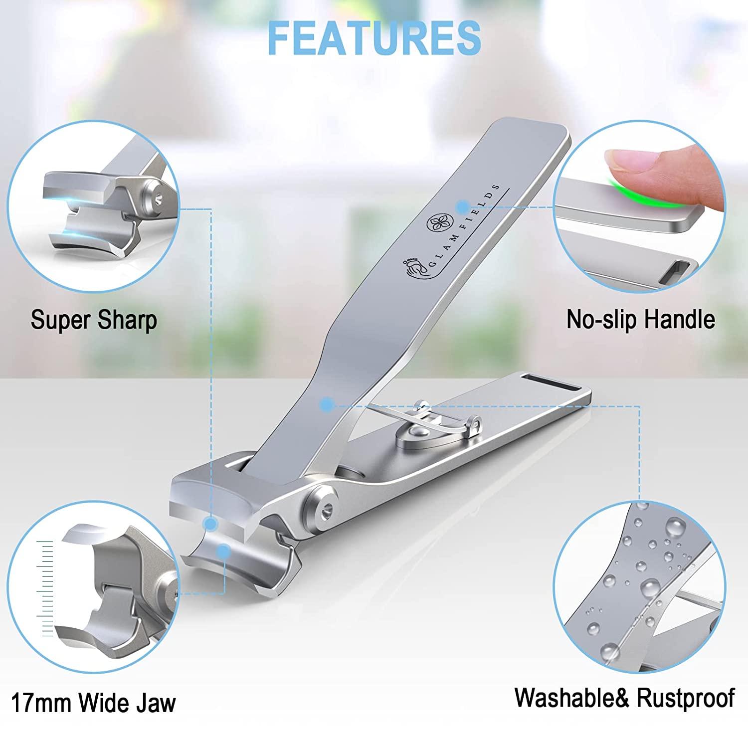 EBEWANLI Toe Nail Clippers 17mm Wide Jaw Opening Toenail Clippers