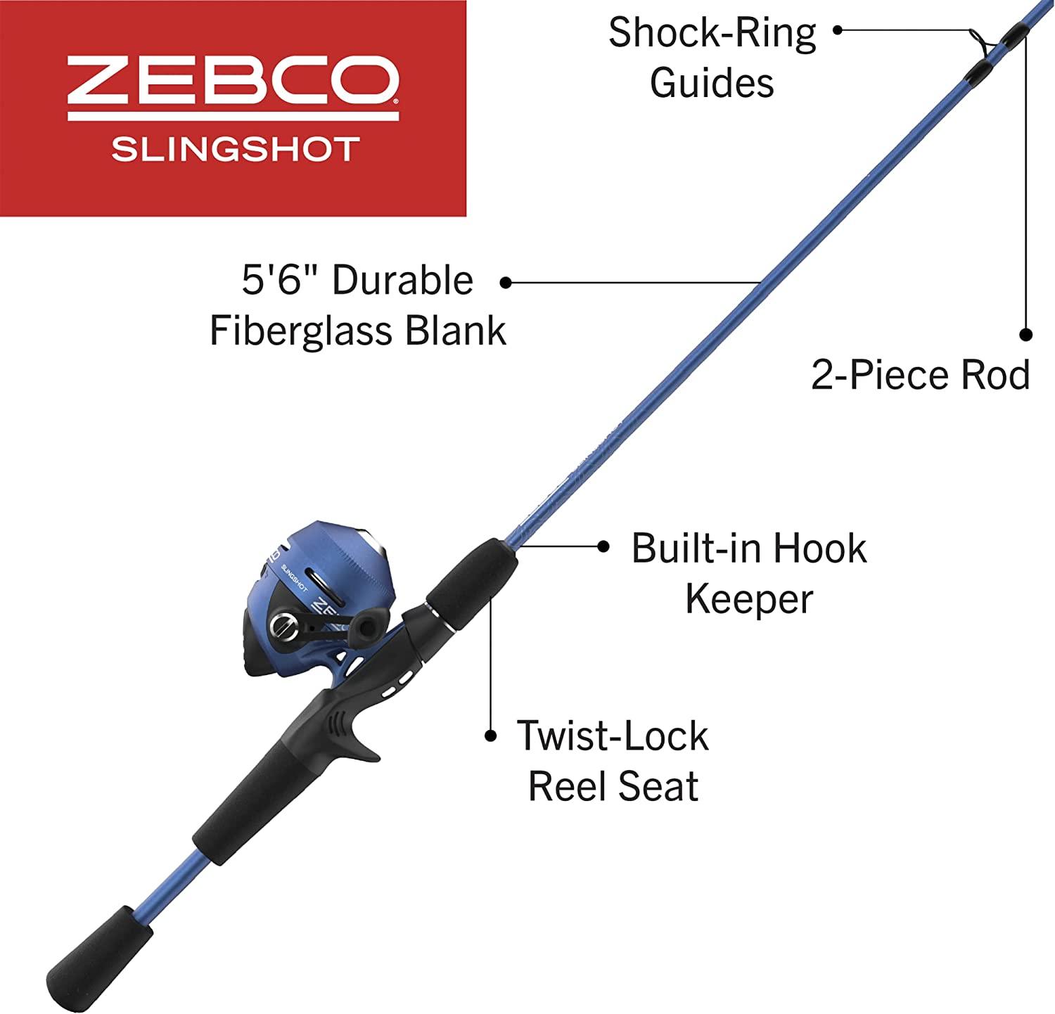 Zebco Slingshot Spincast Reel and Fishing Rod Combo 5-Foot 6