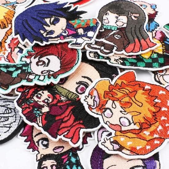 Iron on Anime Patches 19 Pieces Embroidered Iron on/Sew on