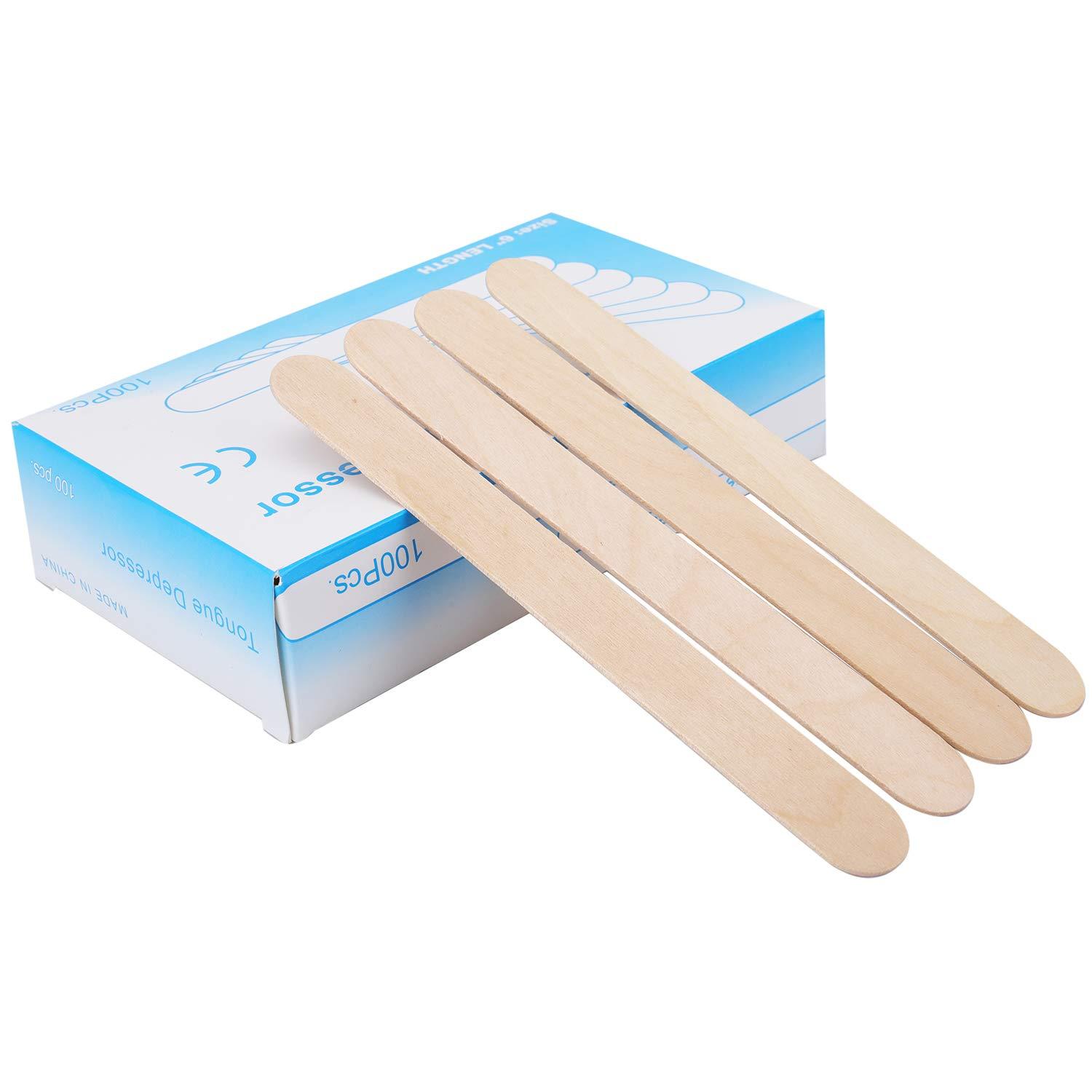  SILMII 100 Pack Large Wax Sticks Wood Waxing Spatulas Wax  Applicators for Body Hair Removal Durable Spatulas Craft Sticks Popsicle  Stick for DIY : Beauty & Personal Care