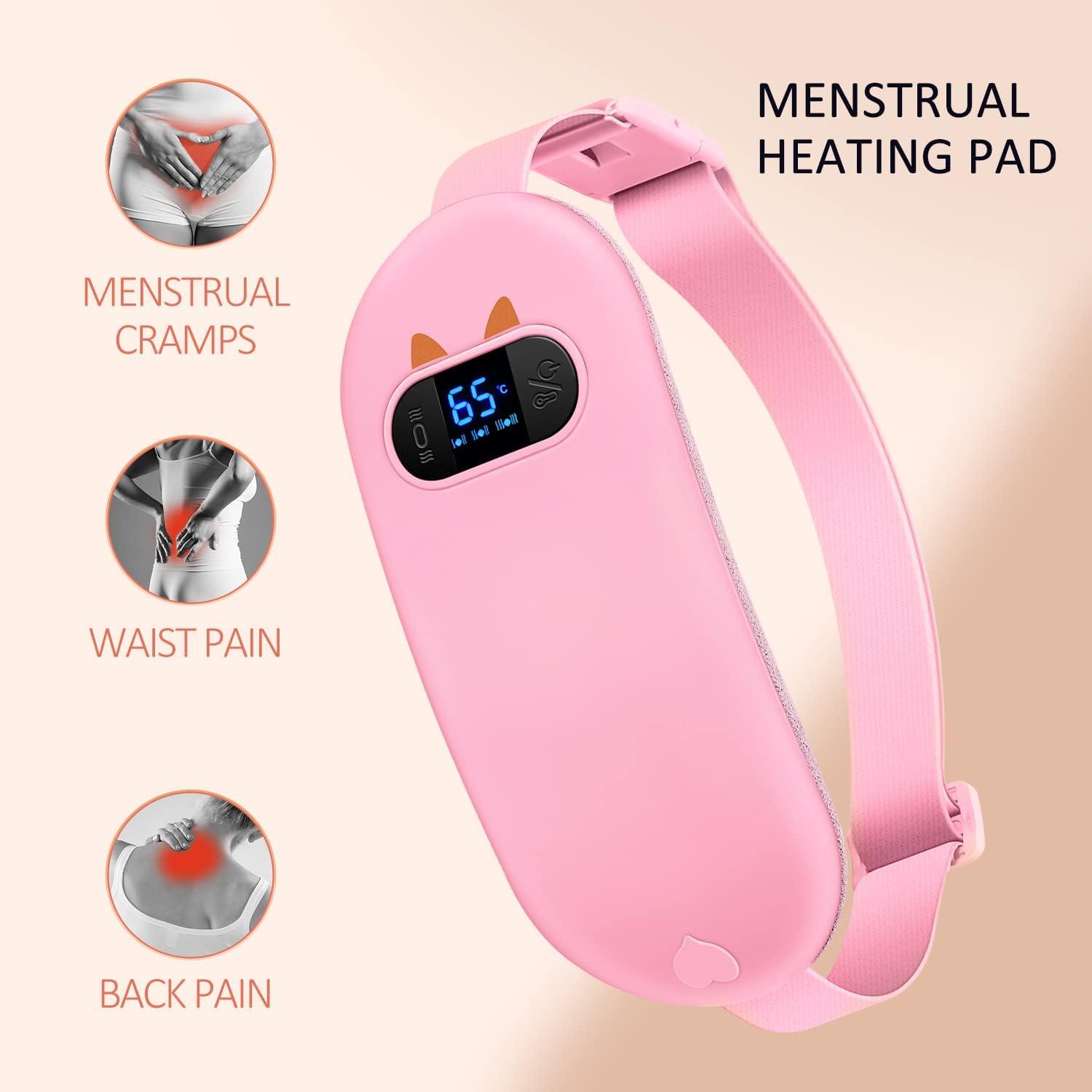 Period Belt Heat Pads for Period Pain Relief, Portable Menstrual Heating  Pad with 3 Heat Levels + 5 Level Massage, Adjustable Period Heat Pad for  Womens and Girls -Need Extra Power Bank