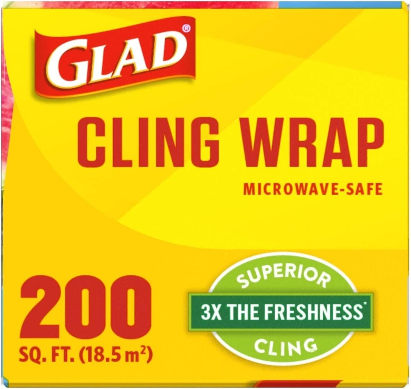 Glad, Clingwrap Plastic Wrap, 200 Square Foot Roll, Clear (CLO00020)