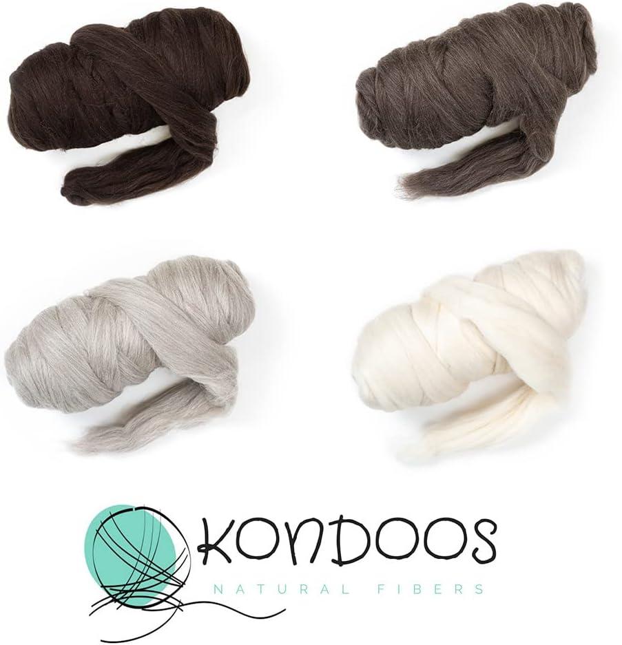 Kondoos Natural Wool roving, 8 OZ. Best Wool for Needle Felting
