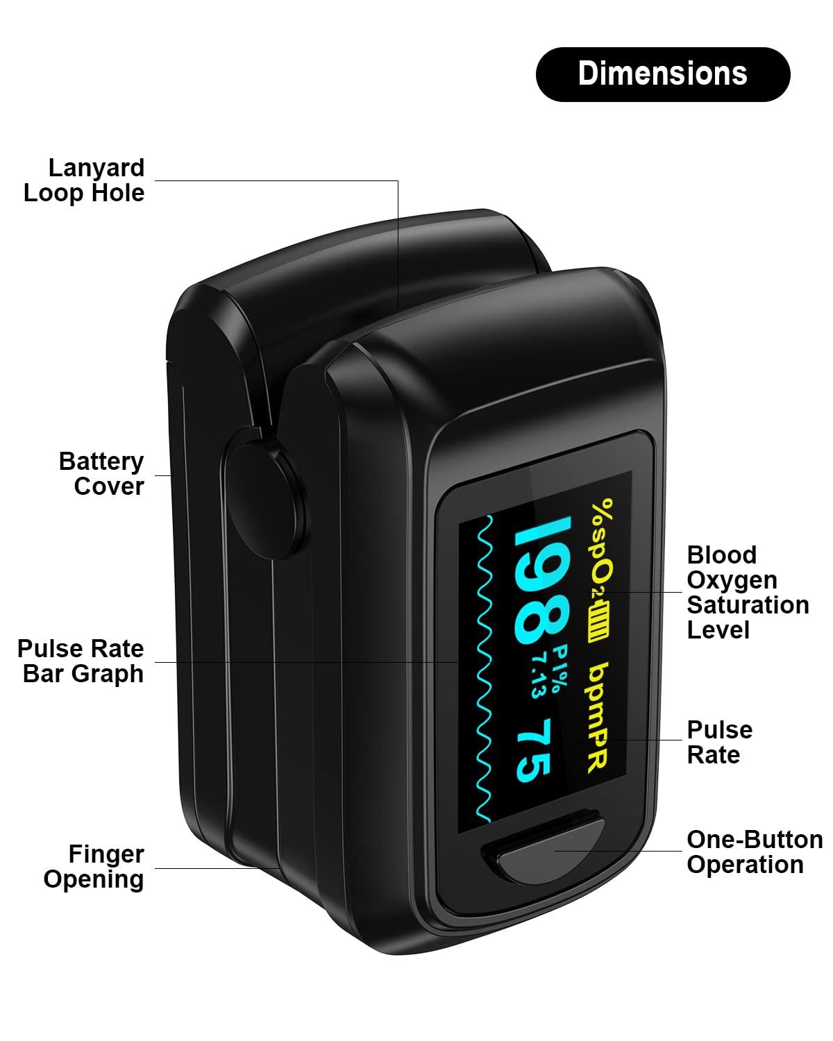 Bluetooth Pulse Oximeter Finger Monitor by Wellue,Fingertip Blood Oxygen  Saturation Monitor for Sports Home Wellness,Free App for iOS and