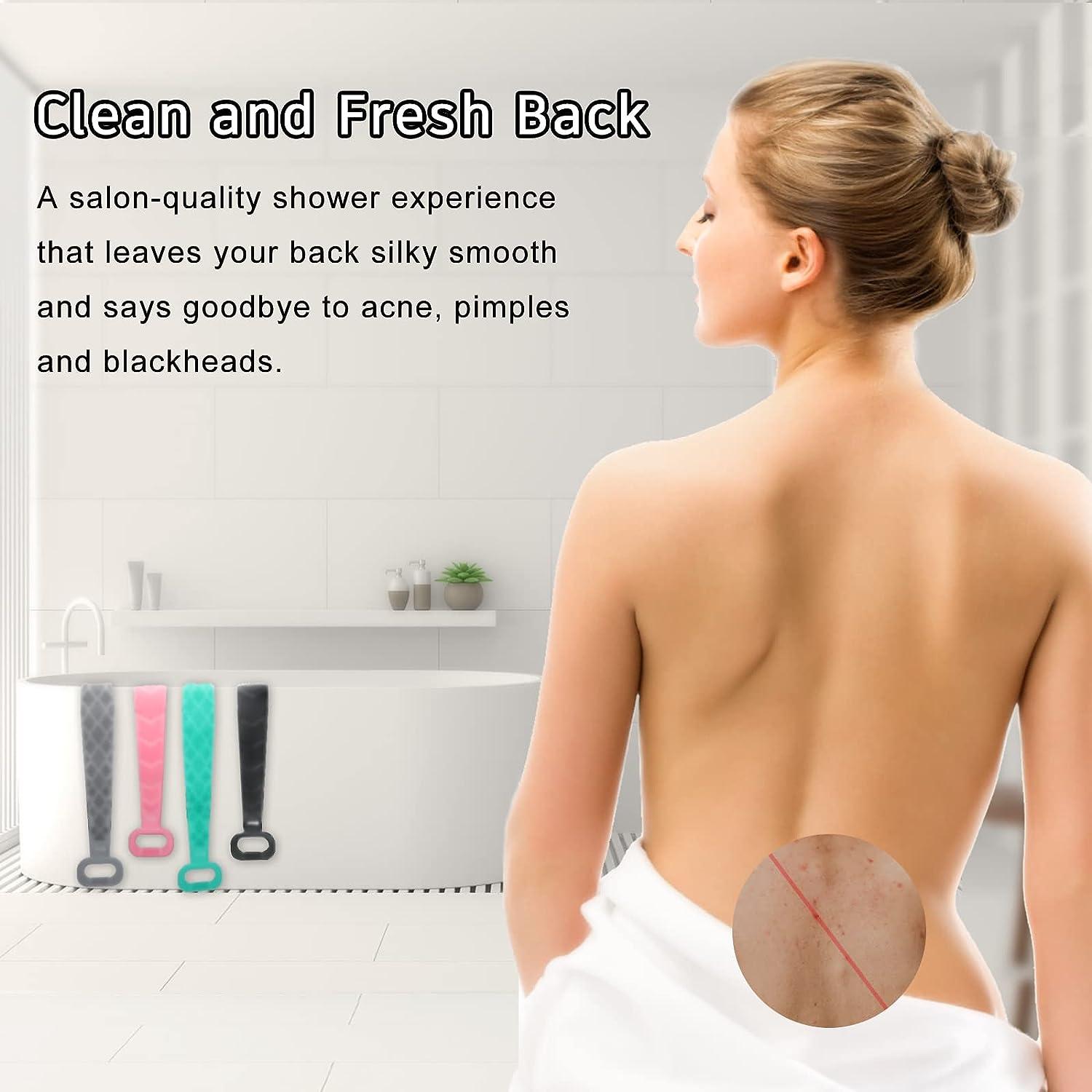 2 Pcs Silicone Back Scrubber for Shower, Silicone Body Scrubber, Shower  Back Scrubber for Men Women, Silicone Bath Body Brush Deep Clean &  Invigorate