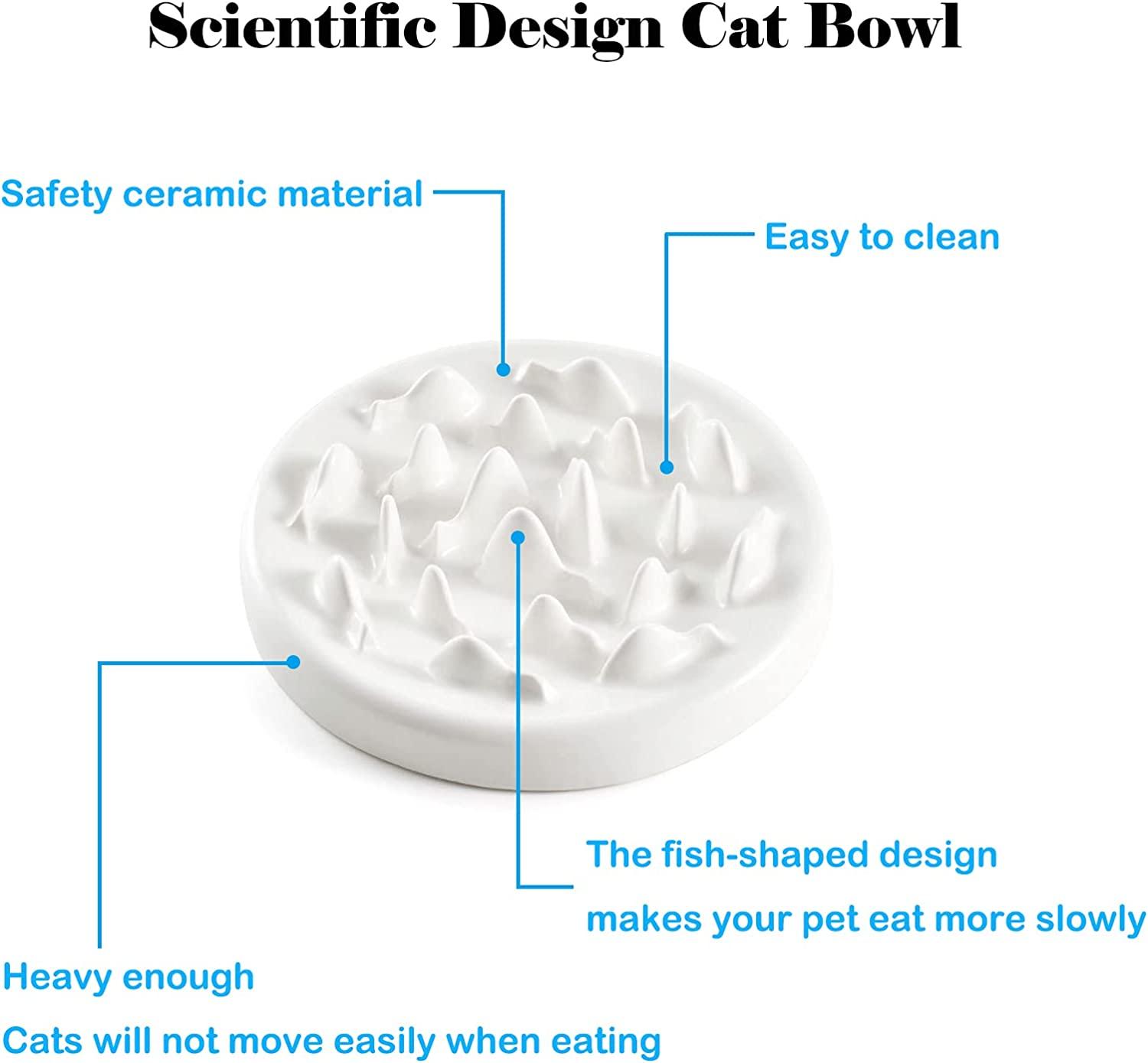 2 Pack Cat Slow Feeder Bowl,pet Fun Interactive Slow Feeder Cat Bowl,stress  Free Pet Bowl Helps Stop Bloat Prevents Obesity Improves Digestion