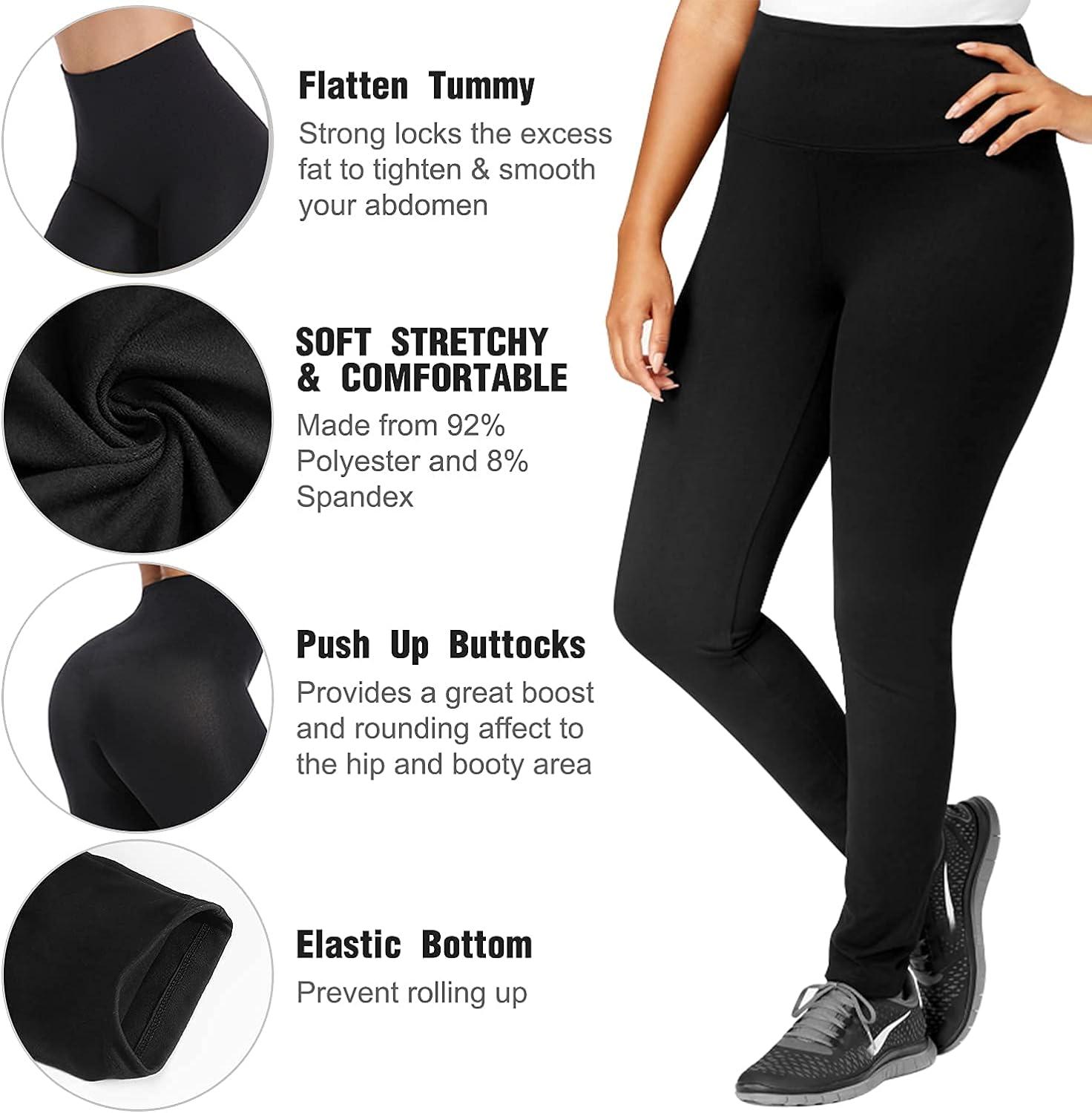 Plus Size Elastic Yoga Pants High Waist Hip Lift Leggings Comfortable  Breathable Tights for Women S Black