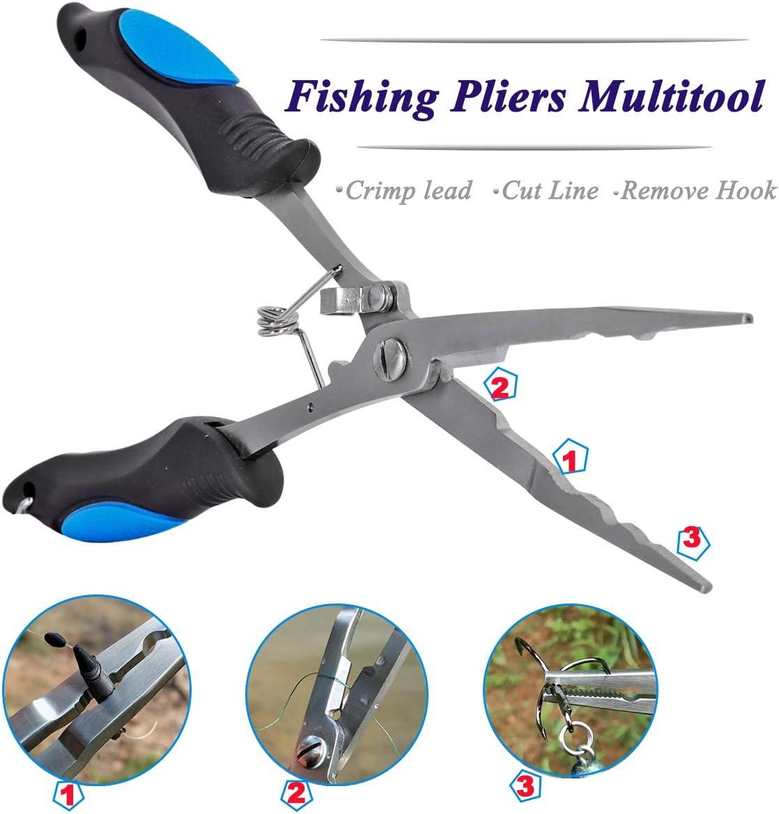 Fishing Pliers Stainless Steel Long Nose Hook Remover with Sheath