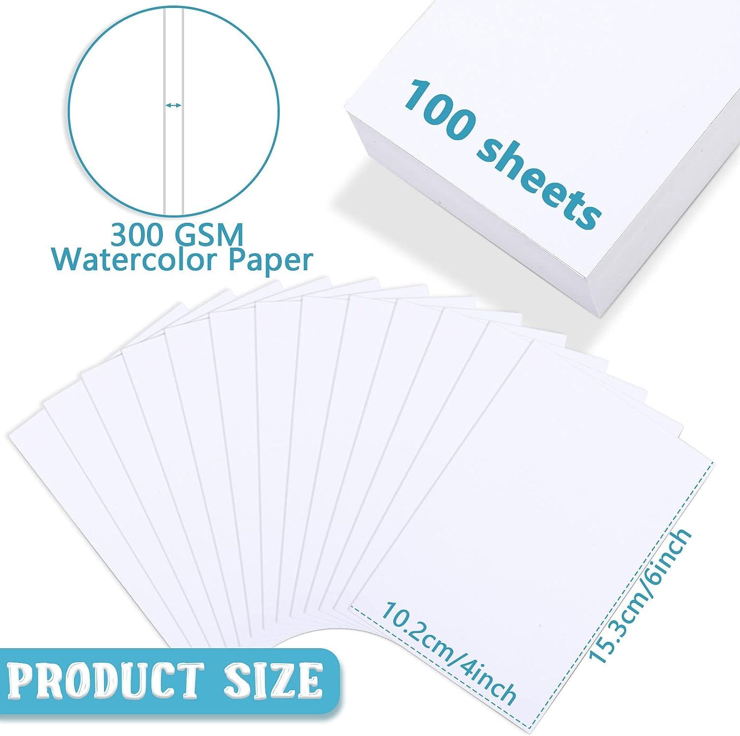  100 Sheet Blank Watercolor Cards with Envelopes, 140 LB / 300  GSM Heavyweight White Blank Cards 5 x 7 Inch Watercolor Cardstock Paper  Bulk for Painting Invitation Greeting Art Supply