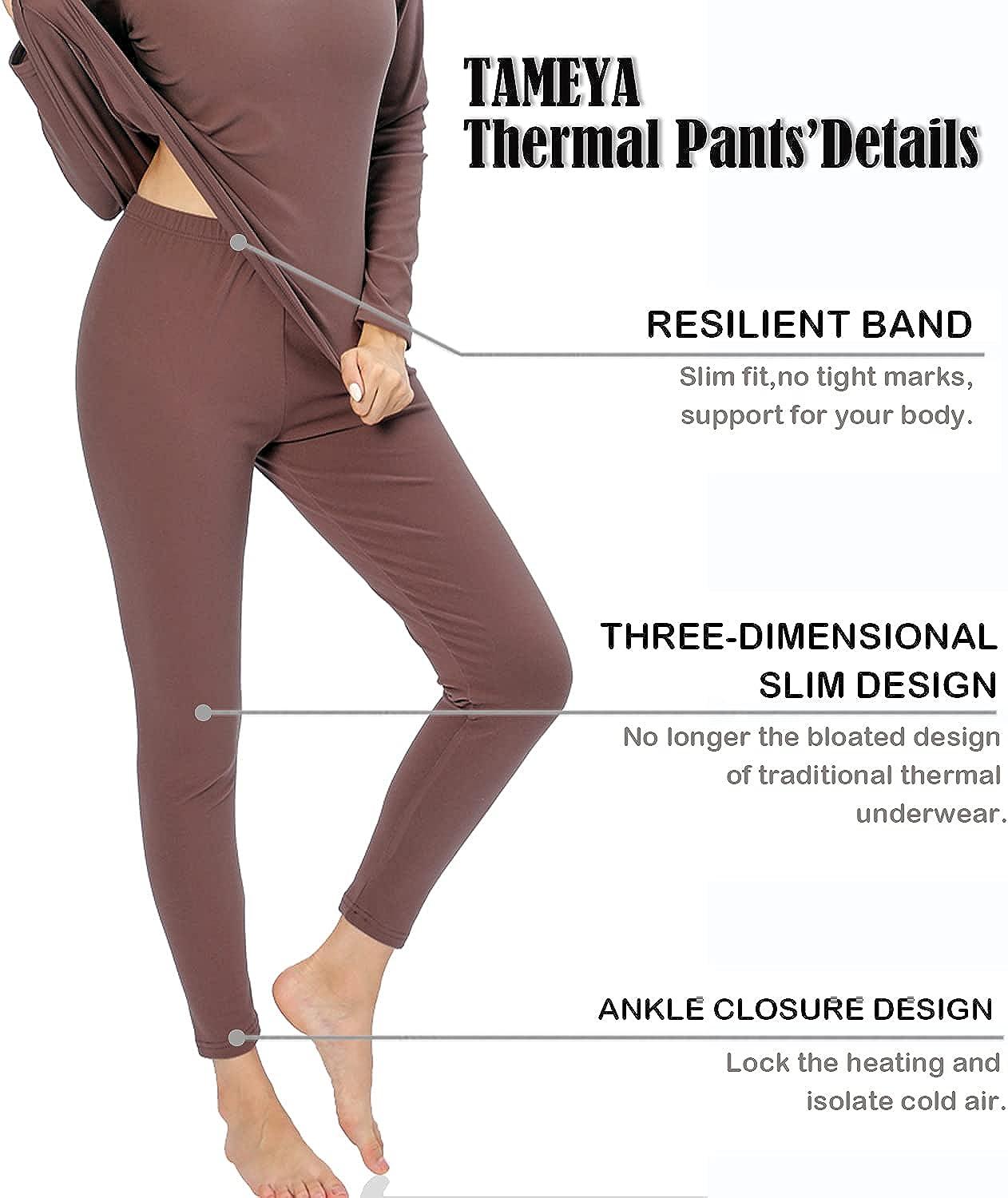 TQWQT Ultra Soft Thermal Underwear for Women, Long Johns 2 Set with Fleece  Lined ,Cold Weather Base layer Warm Top & Bottom