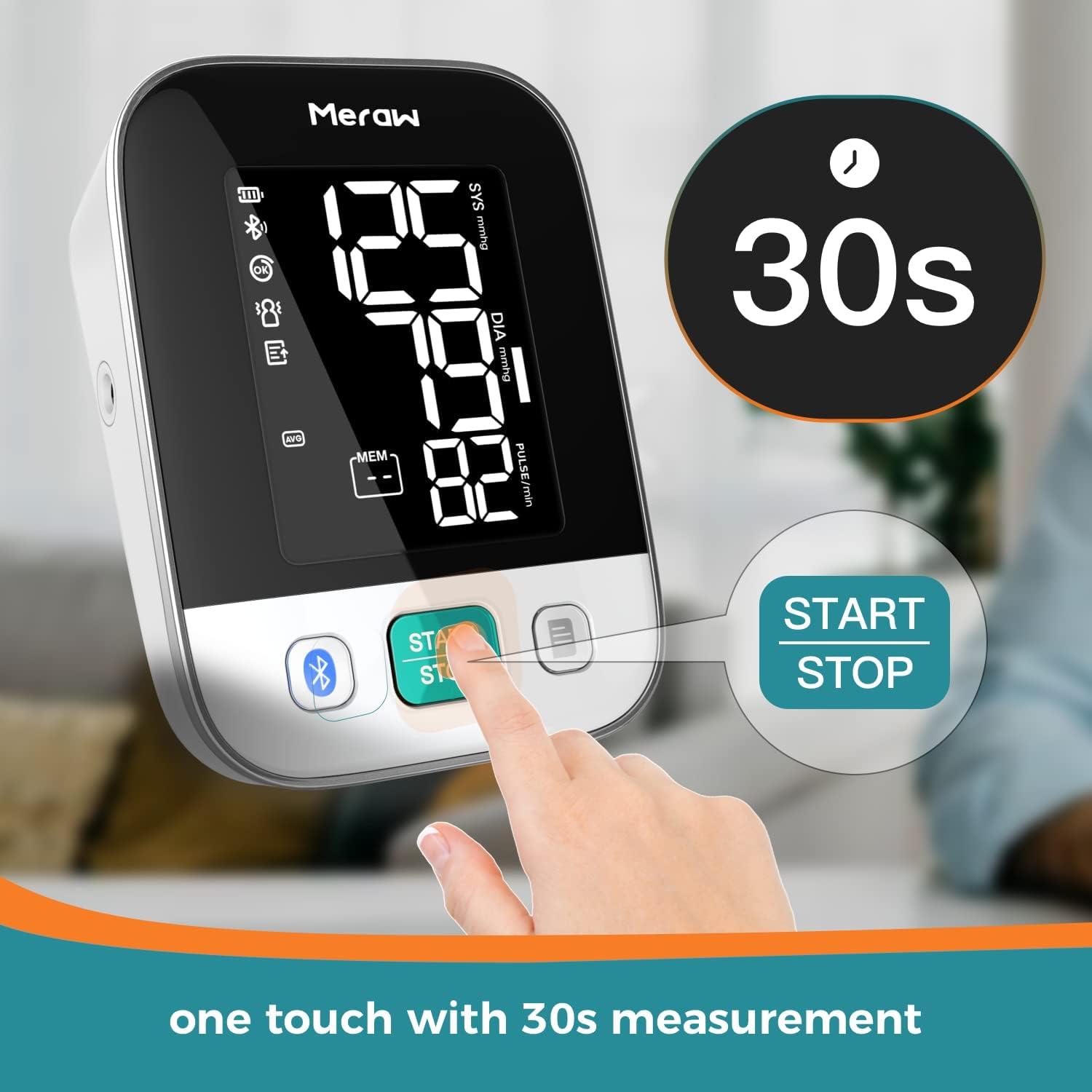 Meraw Blood Pressure Cuff Automatic Arm, Blood Pressure Monitor Home Use,  Blood Pressure Machine Large Arm 8.6-16.5 Dual Users Bluetooth APP High
