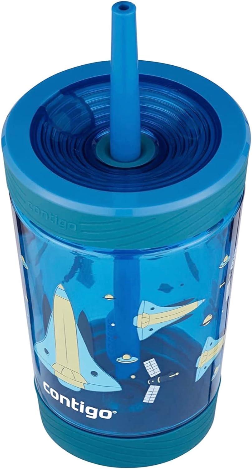 Contigo Kids Tumbler with Straw  Spill-Proof 14 oz in Nautical Blue:  Negative (Non-Detect)