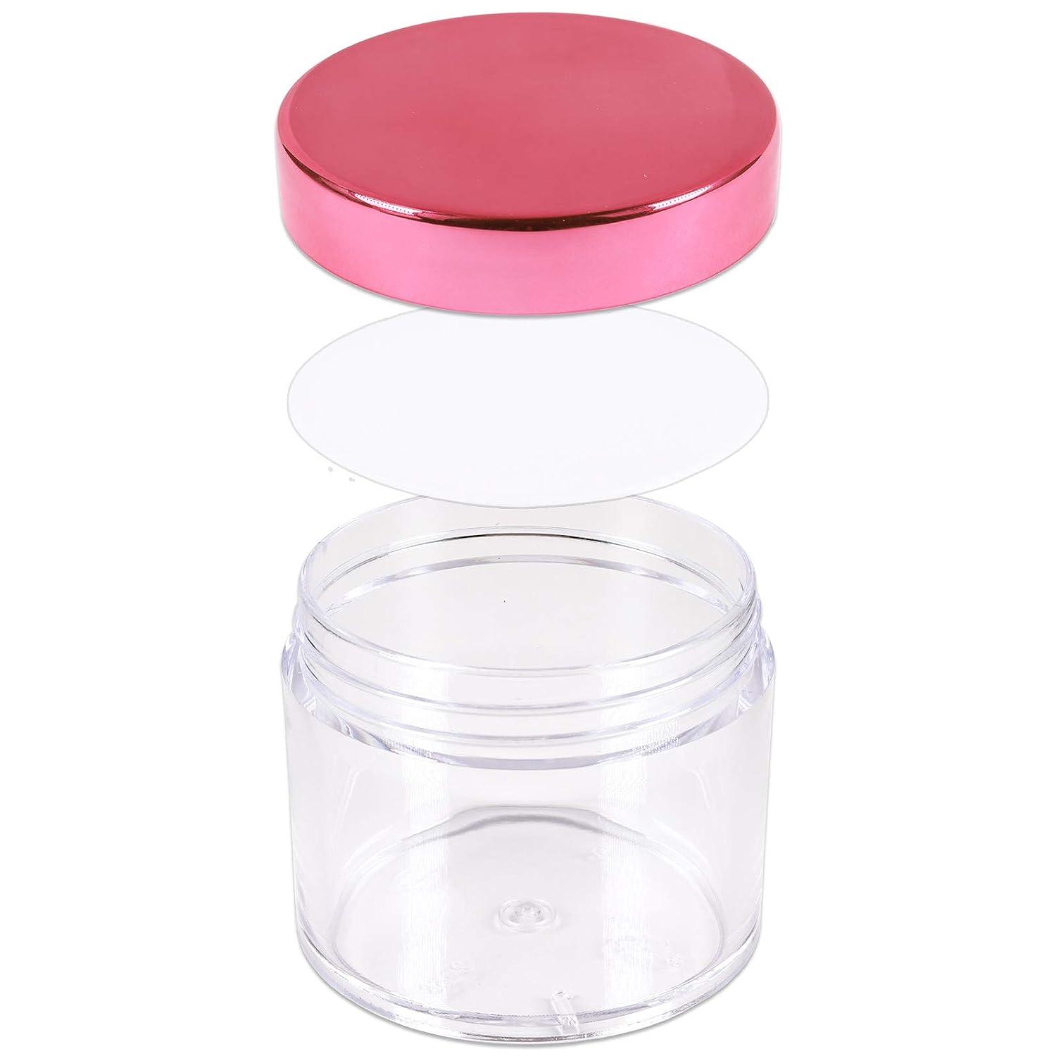 Beauticom 60 Grams/60 ml (2 oz) Round Clear Leak Proof Plastic Container Jars with Blue Lids for Travel Storage Makeup Cosmetic Lotion Scrubs Creams