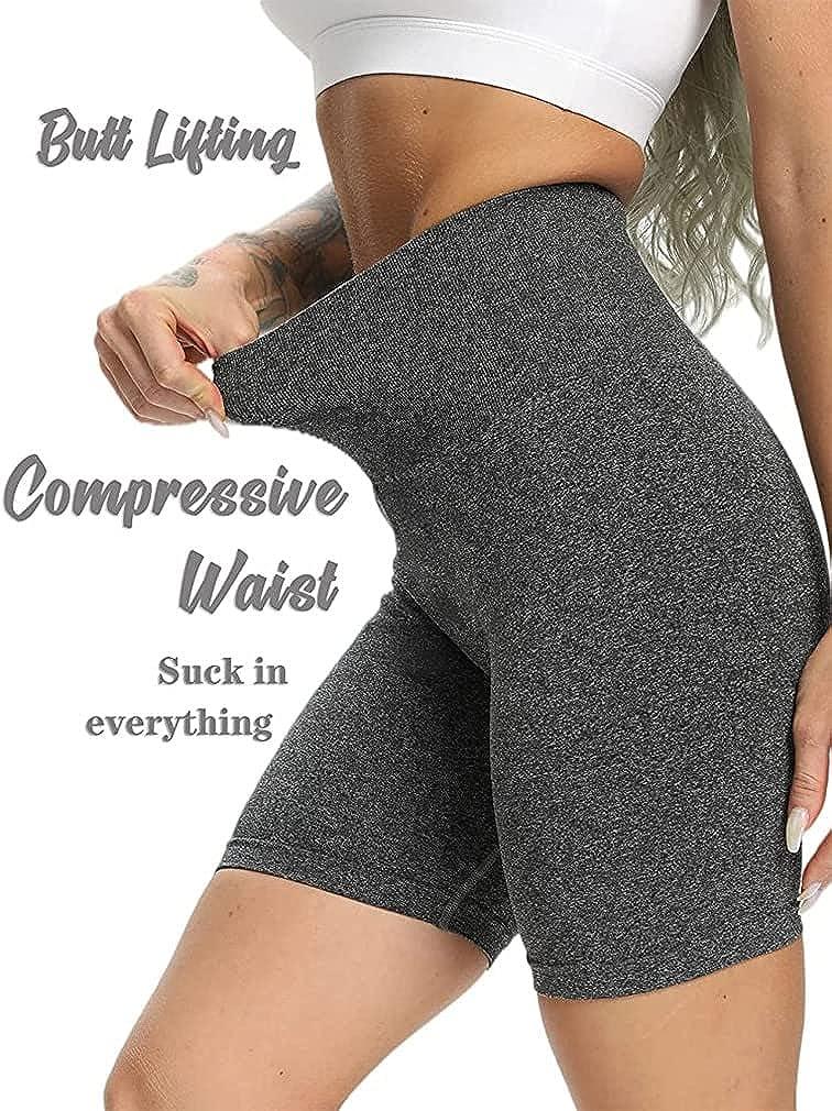 Women's High Waist Workout Shorts Butt Lifting Tummy Control Ruched Booty  Yoga Short Pants